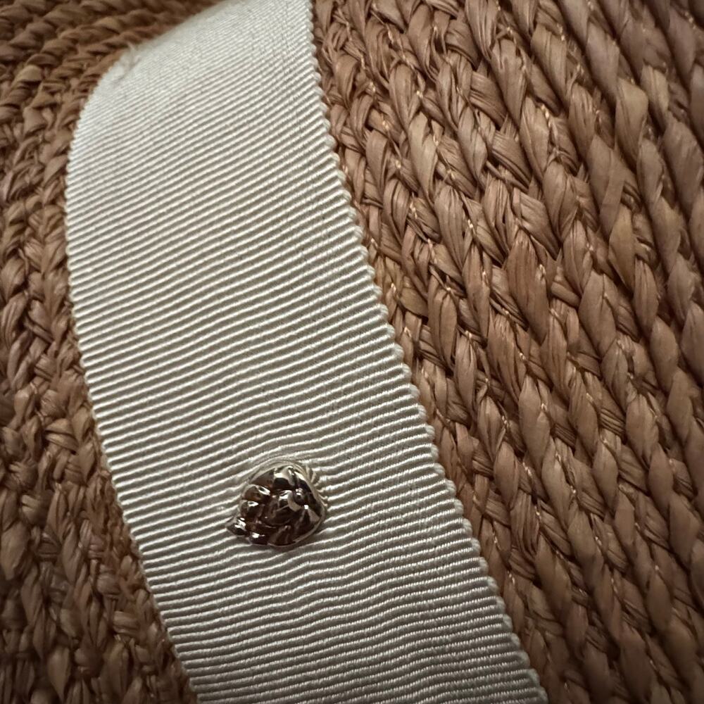 Helen Kaminski Cori Wide Brim Hat Nougat/Cream Raffia Sun Summer - Picture 5 of 16